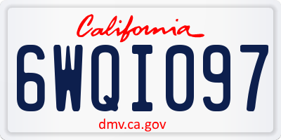 CA license plate 6WQI097