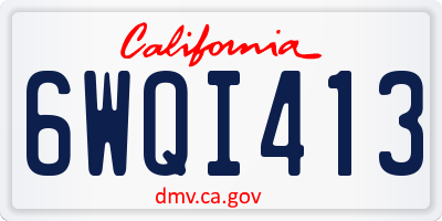 CA license plate 6WQI413