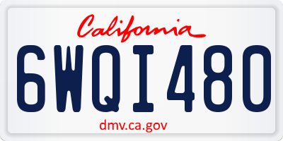 CA license plate 6WQI480