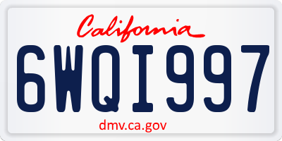 CA license plate 6WQI997