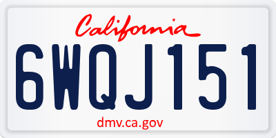 CA license plate 6WQJ151
