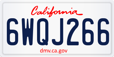 CA license plate 6WQJ266