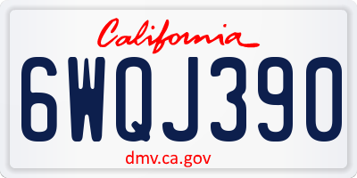 CA license plate 6WQJ390