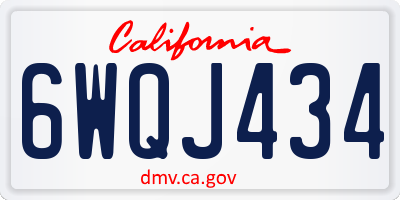 CA license plate 6WQJ434