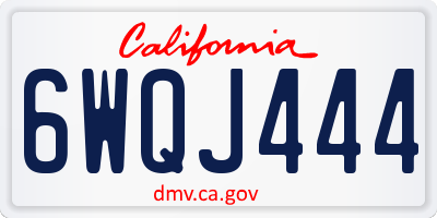 CA license plate 6WQJ444