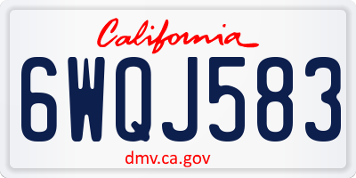 CA license plate 6WQJ583