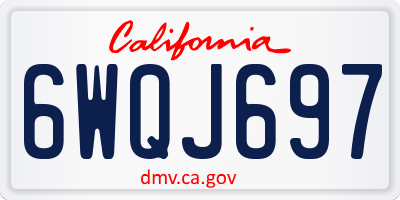 CA license plate 6WQJ697