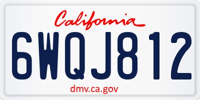 CA license plate 6WQJ812