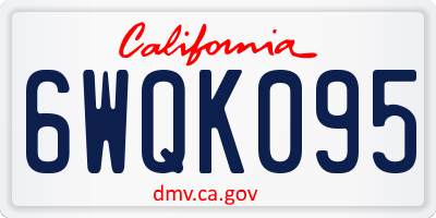 CA license plate 6WQK095