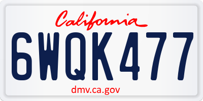 CA license plate 6WQK477