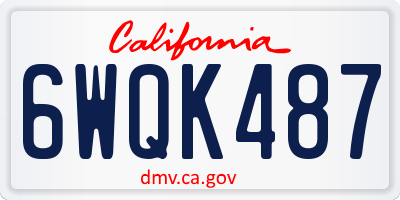 CA license plate 6WQK487