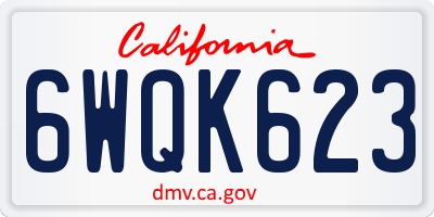 CA license plate 6WQK623