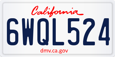 CA license plate 6WQL524