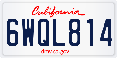 CA license plate 6WQL814