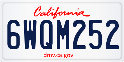 CA license plate 6WQM252