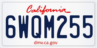 CA license plate 6WQM255