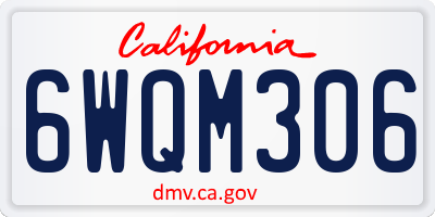 CA license plate 6WQM306