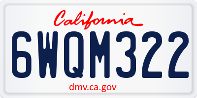CA license plate 6WQM322