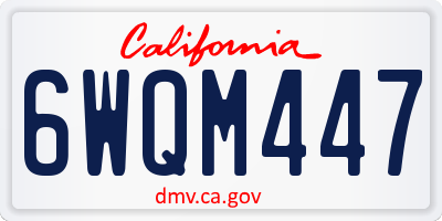 CA license plate 6WQM447
