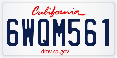 CA license plate 6WQM561