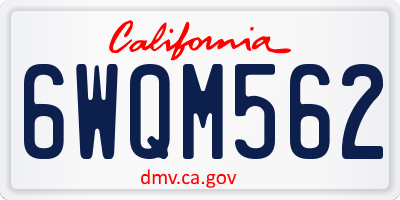 CA license plate 6WQM562