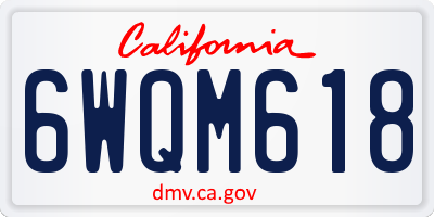 CA license plate 6WQM618