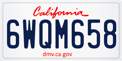 CA license plate 6WQM658