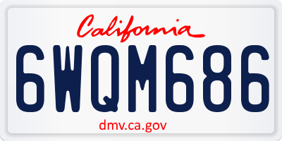 CA license plate 6WQM686