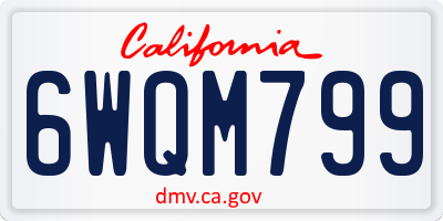 CA license plate 6WQM799