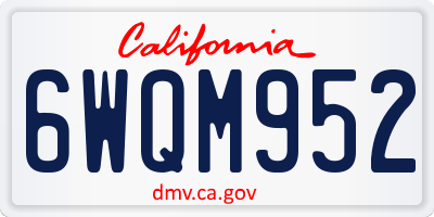 CA license plate 6WQM952