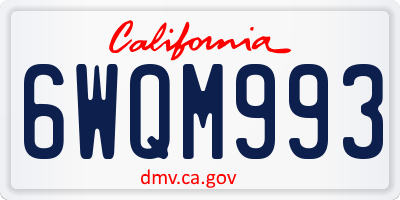 CA license plate 6WQM993