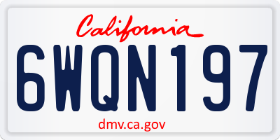 CA license plate 6WQN197