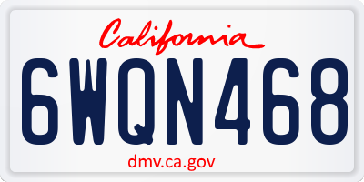 CA license plate 6WQN468