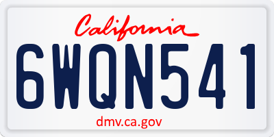 CA license plate 6WQN541
