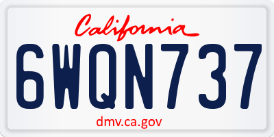 CA license plate 6WQN737