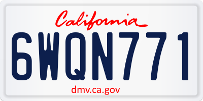 CA license plate 6WQN771