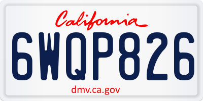 CA license plate 6WQP826