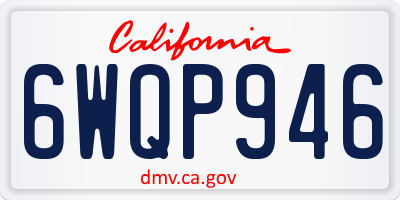 CA license plate 6WQP946