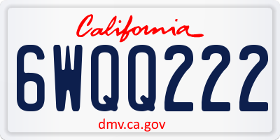 CA license plate 6WQQ222