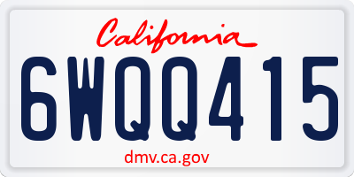 CA license plate 6WQQ415