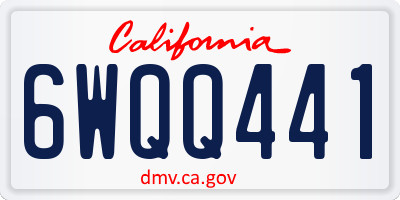 CA license plate 6WQQ441