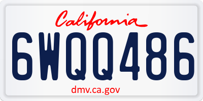 CA license plate 6WQQ486