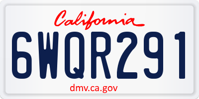 CA license plate 6WQR291