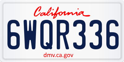 CA license plate 6WQR336