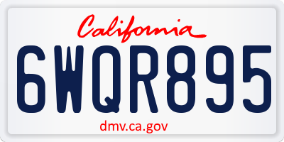 CA license plate 6WQR895