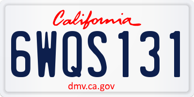CA license plate 6WQS131