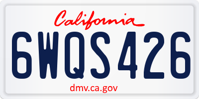 CA license plate 6WQS426