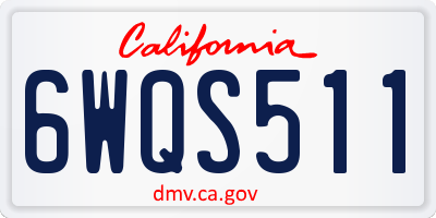 CA license plate 6WQS511