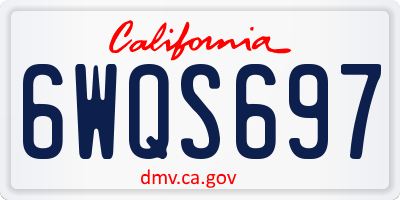CA license plate 6WQS697