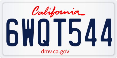 CA license plate 6WQT544